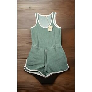 NWT FAHERTY Cabana Terry Romper Women's XS‎ Jumpsuit Aqua/Gray ($168)